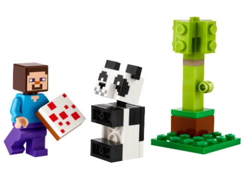 Steve and Baby Panda LEGO Set - Source The LEGO GroupSteve and Baby Panda