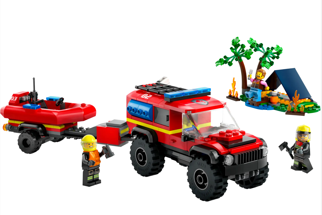 4x4 Fire Truck with Rescue Boat Set - Source The LEGO Group4×4 Fire Truck with Rescue Boat