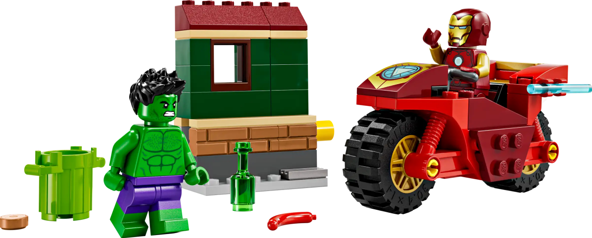 Iron Man with Bike and The Hulk LEGO Set - Source The LEGO GroupIron Man with Bike and The Hulk