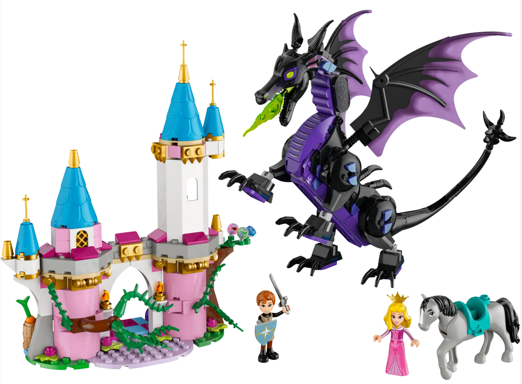 Maleficent’s Dragon Form and Aurora’s Castle - Source The LEGO GroupMaleficent’s Dragon Form and Aurora’s Castle