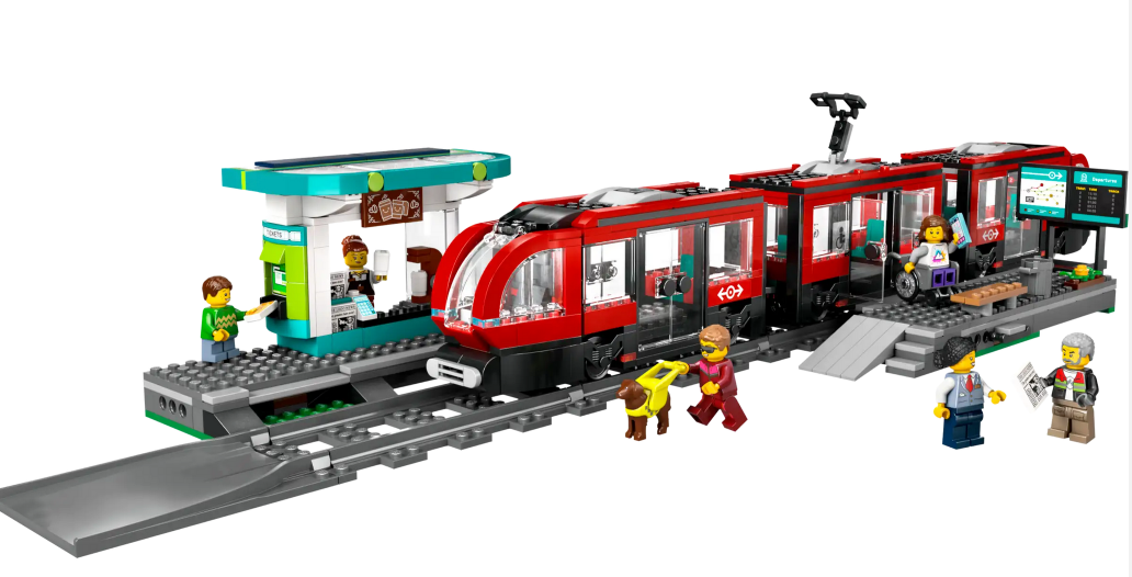 Downtown Streetcar and Station - Source The LEGO GroupDowntown Streetcar and Station