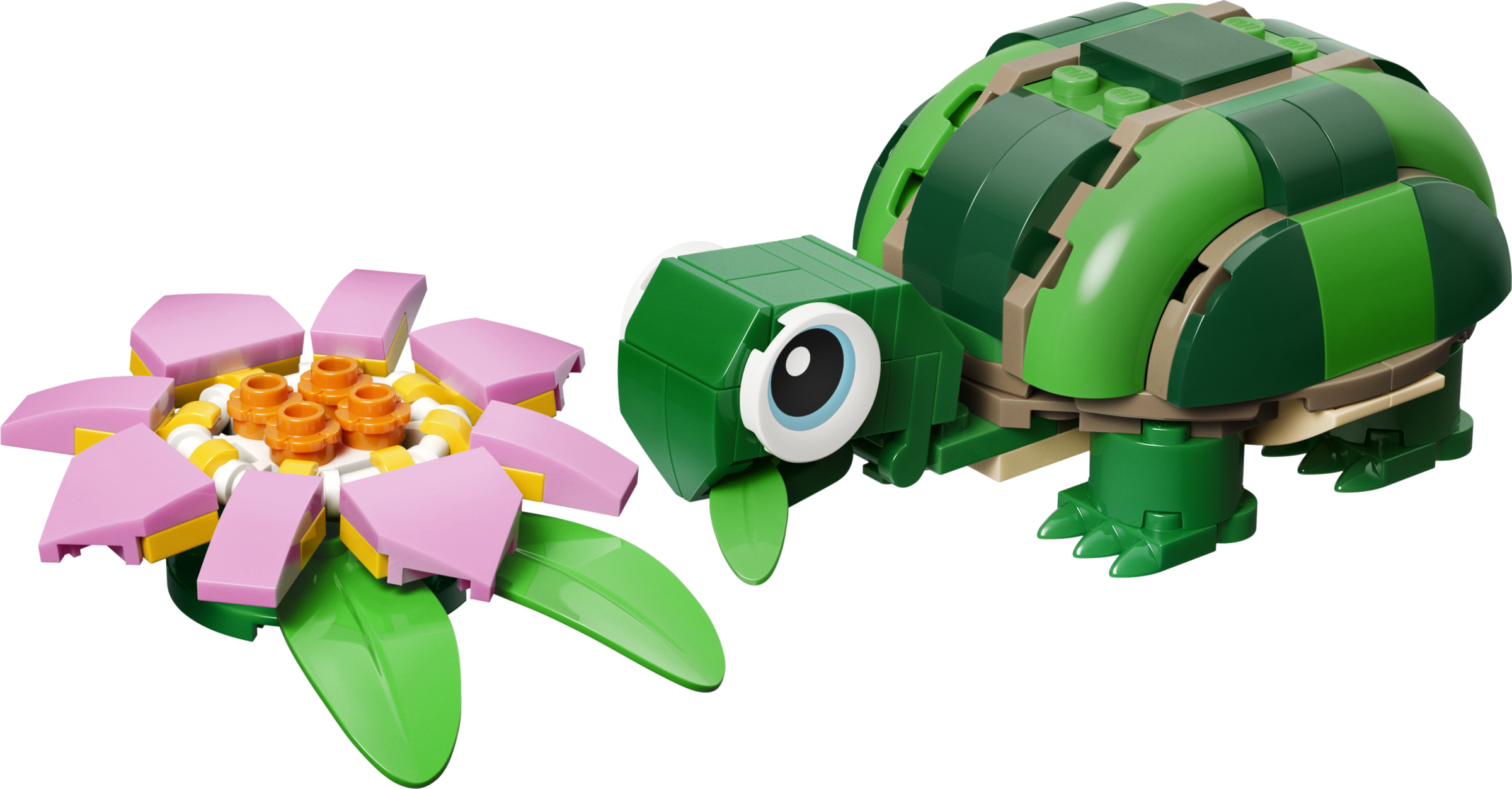 Turtle with a Water Lily Flower - Source The LEGO GroupTurtle with a Water Lily Flower