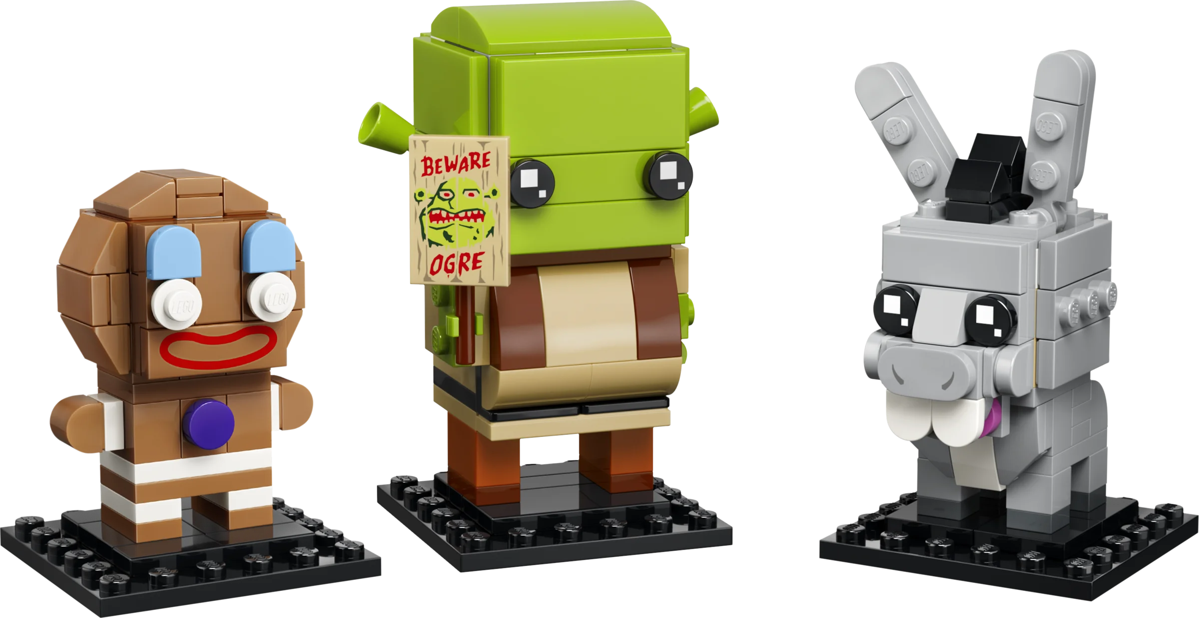 Shrek, Donkey & Gingy Figures - Source The LEGO GroupShrek, Donkey & Gingy Figures